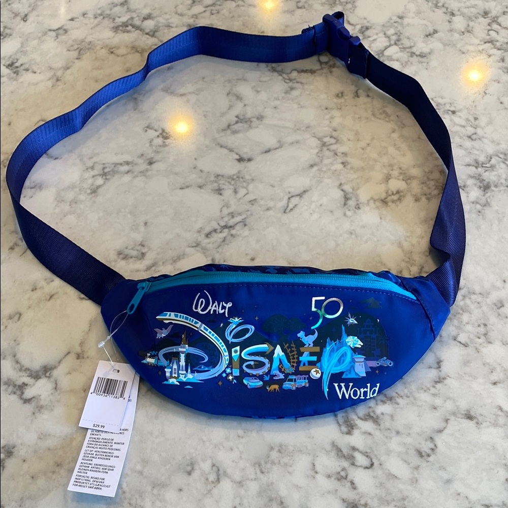 Walt Disney World 50th Anniversary Blue Belt Bag